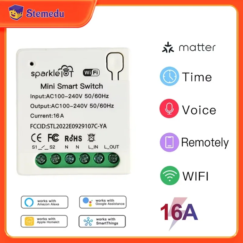 Home Automation Tutorial - 16A Matter WIFI Smart Switch Relè